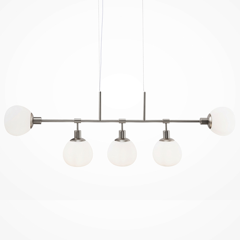 Люстра Tiepolo Ball Chandelier Nickel 5 Никель Белый в Саратове | Loft Concept 