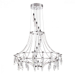 Люстра подвесная из металла с хрустальными прозрачными подвесками Quasar 81 варинант исполнения - 8 | Loft Concept в Саратове