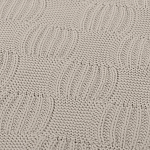 Плед из хлопка рельефной вязки бежево-серого цвета Waffle Comfort варинант исполнения - 3 | Loft Concept в Саратове