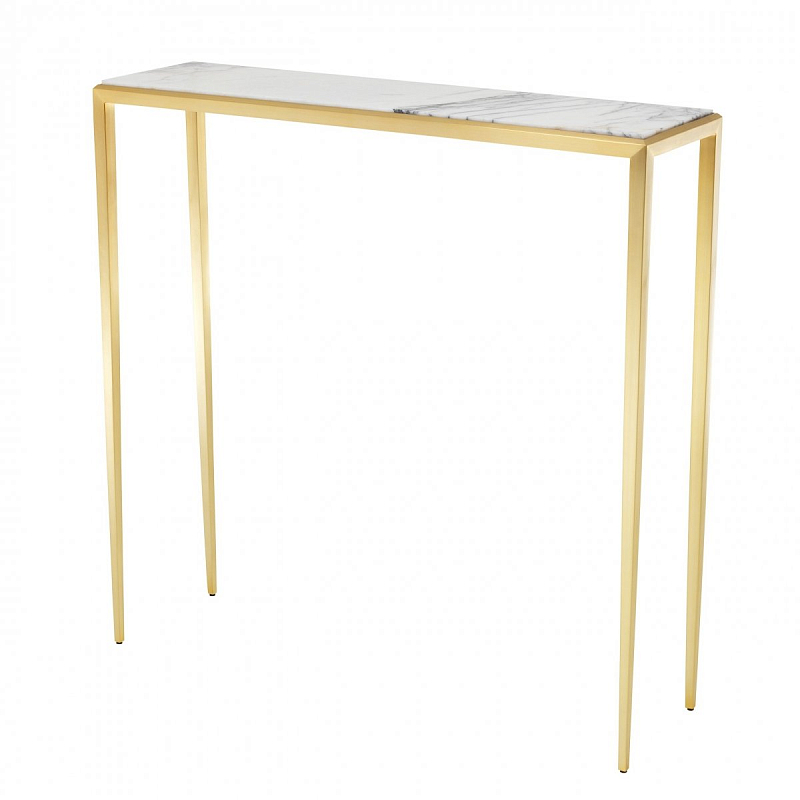Консоль Eichholtz Console Table Henley S Золотой Белый Мрамор Bianco Консоль Eichholtz Console Table Henley S Золотой Белый Мрамор Bianco в Саратове | Loft Concept