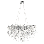 Люстра подвесная с прозрачными стеклянными подвесками в форме капель Диаметр 80 см Droplet Chandelier варинант исполнения - 2 | Loft Concept в Саратове