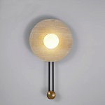 Бра круглое с каменным основанием и плафоном из стекла в форме шара Shaw Marble Lighting варинант исполнения - 5 | Loft Concept в Саратове