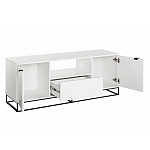 ТВ-тумба белая с  2-мя дверцами и ящиком Strict Lines варинант исполнения - 3 | Loft Concept в Саратове