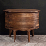 Прикроватный столик из дерева с 2-мя ящиками Moon Walnut Furniture варинант исполнения - 8 | Loft Concept в Саратове