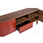 ТВ-тумба красная из массива бука с 2-мя дверками и ящиком Wenge Light варинант исполнения - 5 | Loft Concept в Саратове