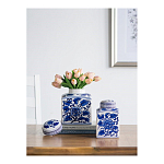 Ваза с крышкой в китайском стиле Oriental Blue & White Ornament Vases варинант исполнения - 5 | Loft Concept в Саратове