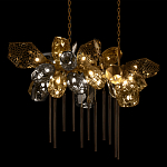 Люстра подвесная с 22-мя гранёными стеклянными плафонами с вертикальными подвесками Gilded Mirage  варинант исполнения - 4 | Loft Concept в Саратове