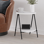 Стол приставной с 2-мя круглыми белыми столешницами ESSEL SIDE TABLE WHITE варинант исполнения - 5 | Loft Concept в Саратове