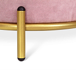 Банкетка круглая пыльно-розовый велюр на 4-х металлических ножках золотого цвета SANJAY варинант исполнения - 2 | Loft Concept в Саратове