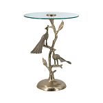 Столик с круглой стеклянной столешницей и корпусом в виде двух павлинов на ветке Table Two Peacocks варинант исполнения - 2 | Loft Concept в Саратове