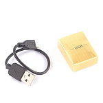 Зажигалка электронная с накладкой из натурального камня Малахит и с USB проводом для зарядки Stone Lighters варинант исполнения - 4 | Loft Concept в Саратове