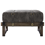 Пуф Duncan винтажная черная кожа  варинант исполнения - 1 | Loft Concept в Саратове