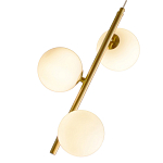 Подвесной светильник бронзового цвета с 3-мя белыми стеклянными шарообразными плафонами Bubble Chandelier варинант исполнения - 2 | Loft Concept в Саратове