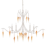 Люстра белая фактурная с подвесками из ракушек Study of Grace варинант исполнения - 2 | Loft Concept в Саратове