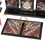 Настольный письменный набор из креноида и змеевика на бронзовых ножках Marble Accessory варинант исполнения - 3 | Loft Concept в Саратове