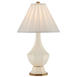 Настольная лампа с фактурным конусовидным абажуром и кожаным каркасом Malifis варинант исполнения - 3 | Loft Concept в Саратове