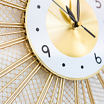 Часы настенные из металла в виде солнца с белым циферблатом Mirror Tower Clock варинант исполнения - 3 | Loft Concept в Саратове