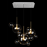 Люстра подвесная 3 лампы с прозрачными стеклянными шарами и золотыми деталями Giopato & Coombes варинант исполнения - 2 | Loft Concept в Саратове