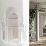 Встраиваемый в стену гипсовый светильник под покраску с арками и рельефными колоннами Antiquity Athena варинант исполнения - 10 | Loft Concept в Саратове