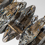 Люстра подвесная круглая с овальными подвесками из стекла дымчатого цвета Harlow Crystal Round варинант исполнения - 3 | Loft Concept в Саратове