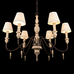 Люстра на металлическом основании с 6-ю белыми тканевыми абажурами Terrain варинант исполнения - 8 | Loft Concept в Саратове