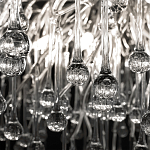 Люстра подвесная с прозрачными стеклянными подвесками в форме капель Диаметр 100 см Droplet Chandelier варинант исполнения - 20 | Loft Concept в Саратове