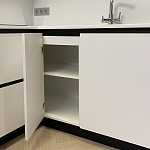 Угловой кухонный гарнитур Жемчужный белый Серый Clarke Kitchen Set White Grey варинант исполнения - 4 | Loft Concept в Саратове