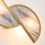 Бра с двумя полукруглыми плафонами из искусственного алебастра в бронзовой оправе Marbella варинант исполнения - 5 | Loft Concept в Саратове