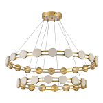 Люстра двухъярусная с круглыми светодиодными источниками света Maxine Light варинант исполнения - 7 | Loft Concept в Саратове