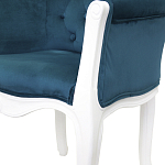 Кресло низкое в стиле прованс Louis French Armchair white and blue velour варинант исполнения - 4 | Loft Concept в Саратове