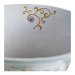 Ваза высокая из фарфора на бронзовом основании Turquoise Blooming Garden варинант исполнения - 4 | Loft Concept в Саратове