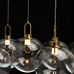 Люстра с 7-ю плафонами из прозрачного стекла в форме шара Orb Cascade  варинант исполнения - 7 | Loft Concept в Саратове