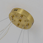 Люстра подвесная двухъярусная с золотистымыми кольцами и прозрачными стеклянными элементами Ring Horizontal варинант исполнения - 2 | Loft Concept в Саратове