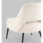 Кресло лаунж Бостон велюр рельефный молочный на черных ножках варинант исполнения - 3 | Loft Concept в Саратове