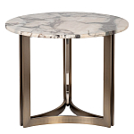 Столик журнальный с круглой мраморной столешницей Unique Stone Design варинант исполнения - 1 | Loft Concept в Саратове