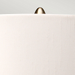 Настольная лампа с шарообразным прозрачным основанием из цветного переработанного стекла и белым цилиндрическим абажуром Elstead Lighting варинант исполнения - 3 | Loft Concept в Саратове