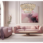 Люстра круглая с декоративными элементами в виде крупных хрустальных цветов Palace Gardens варинант исполнения - 6 | Loft Concept в Саратове