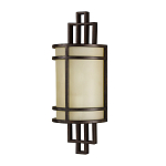 Бра бронзового цвета с полукруглым матовым стеклянным плафоном в геометрическом каркасе Feiss варинант исполнения - 1 | Loft Concept в Саратове