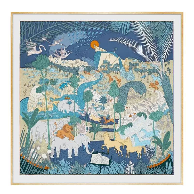 Картина Hermes Le Carnaval des Animaux Мульти Золотой Картина Hermes Le Carnaval des Animaux Мульти Золотой в Саратове | Loft Concept