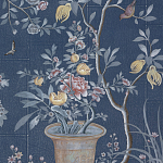 Обои ручная роспись Houghton Dark Blue варинант исполнения - 2 | Loft Concept в Саратове