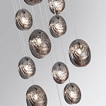 Люстра каскадная с 11-ю круглыми плафонами из рельефного стекла Disc Light варинант исполнения - 5 | Loft Concept в Саратове