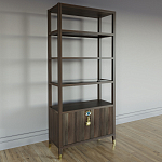 Стеллаж со стеклянными полками Elsa Dreams Walnut варинант исполнения - 2 | Loft Concept в Саратове