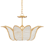 Люстра в форме тюльпана с лепестками из прозрачных стеклянных бусин Hanging Flowers варинант исполнения - 4 | Loft Concept в Саратове