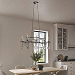 Люстра подвесная с 8-ю лампами и стеклянными круглыми подвесками Currey & Company варинант исполнения - 4 | Loft Concept в Саратове