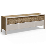 ТВ тумба 2 двери и 2 ящика с подсветкой на рельефном фасаде Warm Industrial варинант исполнения - 4 | Loft Concept в Саратове