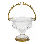 Чаша из прозрачного стекла на ножке с бронзовой ручкой в виде ветки Eden Garden варинант исполнения - 1 | Loft Concept в Саратове