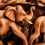 Панно из дерева слоны Panel With Animals варинант исполнения - 3 | Loft Concept в Саратове