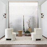 Приставной стол с отделкой из джута Juti D35 см варинант исполнения - 6 | Loft Concept в Саратове