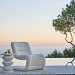 Кресло изогнутое с обивкой из ткани букле Smooth Bend Boucle Chair варинант исполнения - 6 | Loft Concept в Саратове