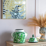 Ваза с зелёными листьями и крышкой Vase Green Leaves варинант исполнения - 4 | Loft Concept в Саратове